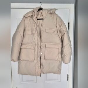 Elegant Beige Puffer Coat for Women